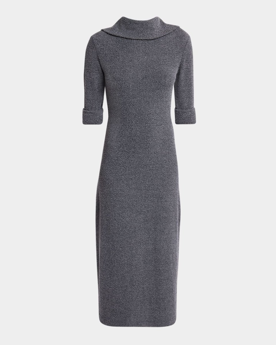 Cerine Ribbed Boucle Midi Dress
